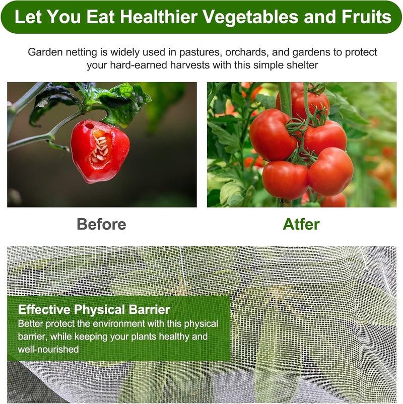 Jevrench Garden Netting, Durable Ultra Fine Garden Netting, Garden Plant Cover Row Cover Makes Plants, Vegetables, Fruits, and Flowers Grow Better (4ft x 10ft) - Image 3